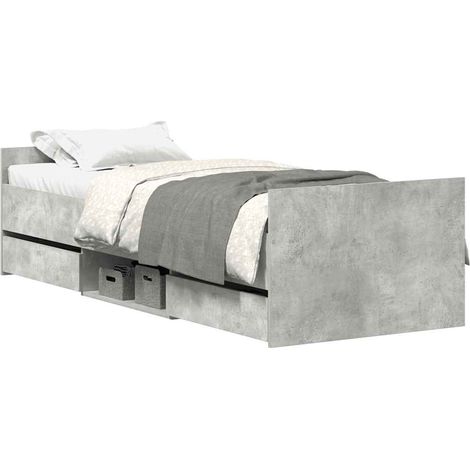 Maison Exclusive - Bettgestell mit Kopf- und Fußteil Betongrau 10 (1/5)