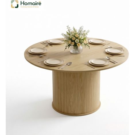 Natürlicher Esstisch mit Holzdekor aus MDF 120 x 120 x 75 cm HOMAIRE (1/5)