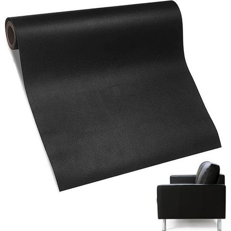 MTEVOTX Adhésif en Cuir, Patch de Réparation en Cuir, Cuir Patch Réparation, pour Canapés Sièges de Voiture - 50x137cm(Noir) (1/5)
