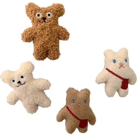 Aimants de réfrigérateur en peluche ours 3D, autocollants muraux animaux de dessin animé, décoration intérieure (1/5)