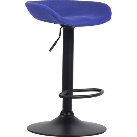 Taburete de bar x1 altura regulable reposapiés de fieltro azul estructura de metal negro 100006250