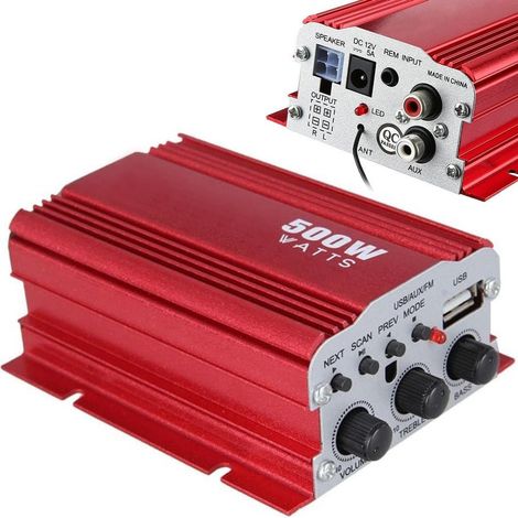 TRADE SHOP - Mini Amplificatore Stereo A 2 Canali Per Auto Moto Da 500w Usb Mp3 Kinter Ma-150 - (1/5)