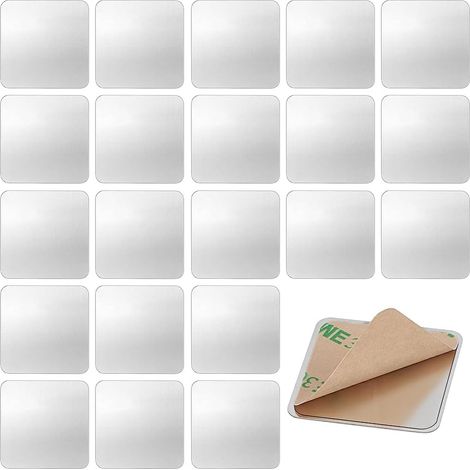 200 pcs 30x30mm Plaques Métalliques Adhésives Carrées en Acier Inoxydable pour Aimants Bandes Magnétiques Autoadhésives de Remplacement pour Cuisine Escaliers Placard Chambre Signes (1/5)
