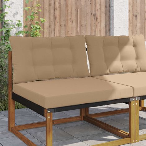 Cojín para sofá de exterior 2 pcs Taupé Poliéster