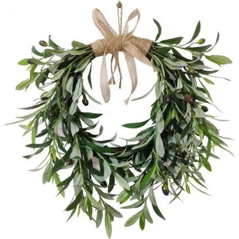 Guirlande En Forme De Coeur - Feuilles D'olivier Artificielles - Décoration Murale Porte Fenêtre Arche De Mariage Jardin - 1 Pièce (1/5)