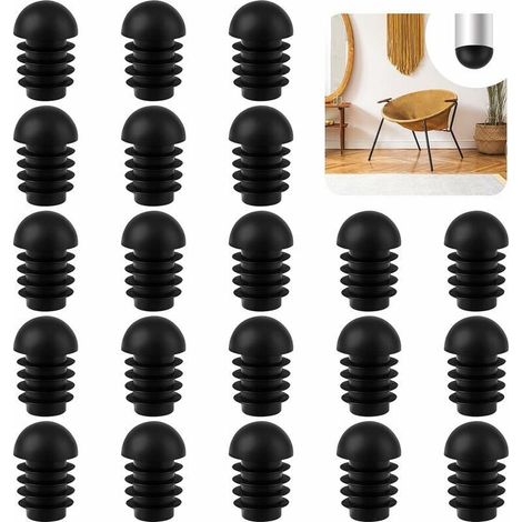 Chair Leg Caps, 50Pcs Round End Caps Chair Tube Caps Chair Leg Protector Round Entry Caps for Chair Leg Protection Furniture (19mm) (1/5)