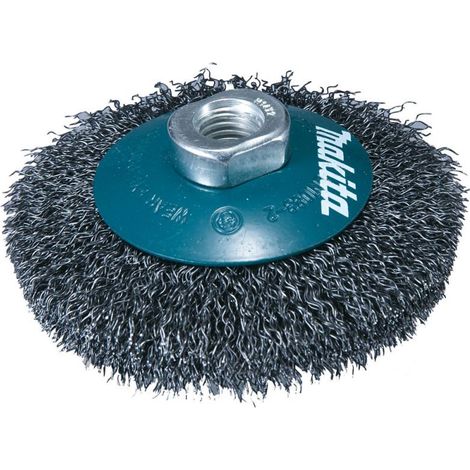 Makita Kegelbürste, 100 mm, gewellt, verzinkter Stahl, M14