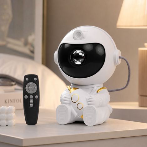Projecteur Étoiles Astronaute, Lampe Ambiance LED avec Télécommande, Rotation 360° Magnétique, Effet Nébuleuse et Ciel Étoilé, USB (1/5)