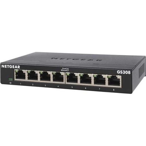 NETGEAR GS308-300PES Switch Ethernet Metal 8 ports Gigabit 10/100/1000