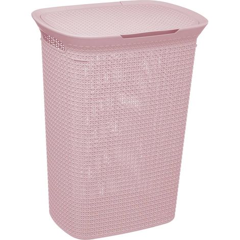 Cesto per la biancheria in plastica scandinavo rosa 57l - 5five