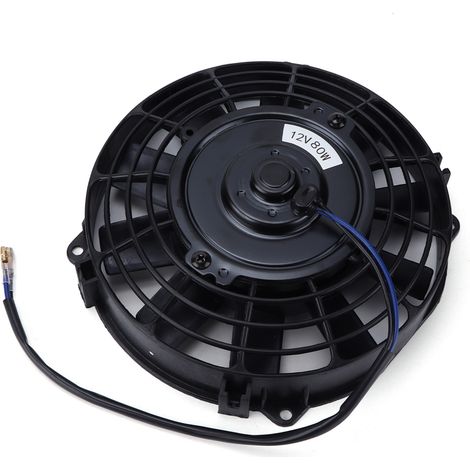 Ventilateur électrique 12V 80W 8 pouces, pale droite, pousser-tirer, plat, pour radiateur de refroidissement et intercooler de climatisation (1/5)