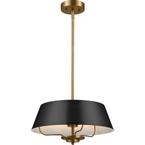 Lampada a sospensione Luella Kichler nero/ottone Ø41 3xE14 (1/5)