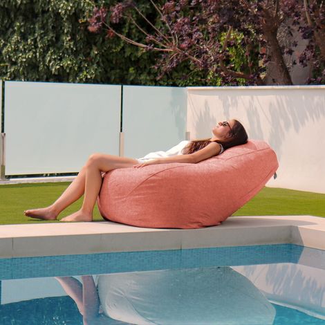 Pouf Poire Similicuir Extérieur Patagonia Corail XXL Corail