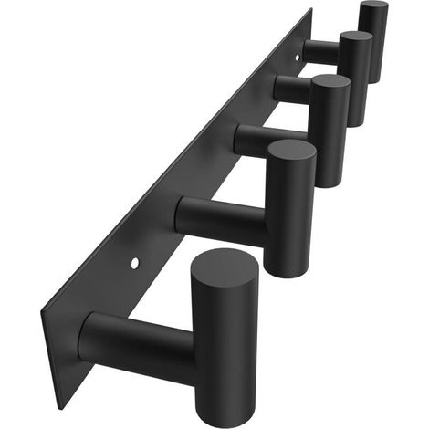 Coat and Jacket Hook for Bathrobes, Bags, Keys, and Towels (1 piece, black) (1/4)