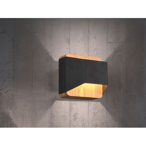 LED Holz Wandlampe ARINO Up and Down mit Stufen Dimmer Schwarz, Höhe 12cm (1/5)