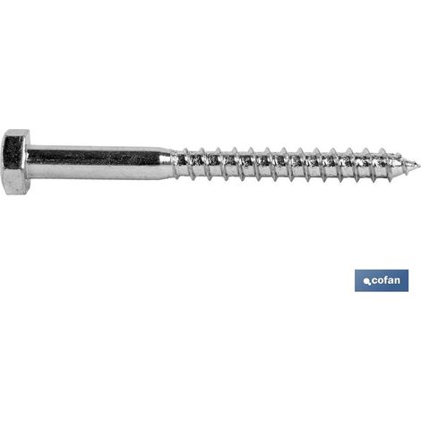 Pack 25 tornillos tirafondos DIN-571 zincados M-10 x 180