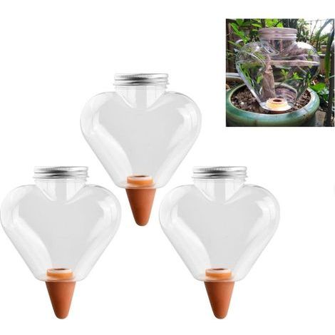 Lot de 3 boules d'arrosage automatiques de 500 ml avec cnes de débit, système d'arrosage sphérique, en plastique pour jardin, distributeur d'eau, pour une utilisation intérieure et extérieure (1/5)