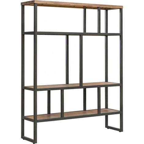 Étagère destructurée L.110 cm en bois et métal effet vieilli - MAYBEL (1/5)