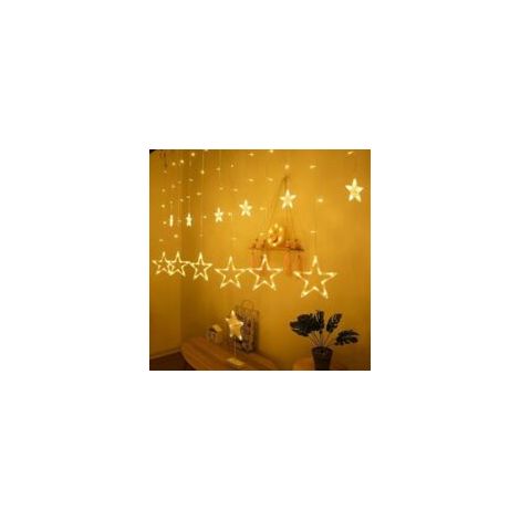 Lumières de Cordes LED LED Solar Rideau String Lumières 3.5m Guirlande Fairy Lights Solar LED String Light for Window Chambre à Coucher Décor De Mariage Patio lumières (Color : Warm White B) (1/2)