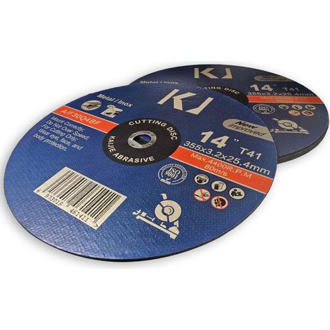 Dischi da taglio 355 x 3,2 x 25,4 mm per metallo, acciaio inossidabile - 5 pz