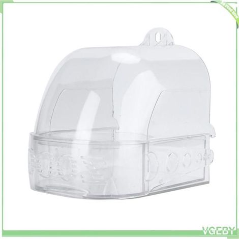 Boîte de bain d'oiseaux - FAFEICY - Transparent - PC épais - Tiroir amovible - Multifonction (bain/nourriture/nid) (1/5)