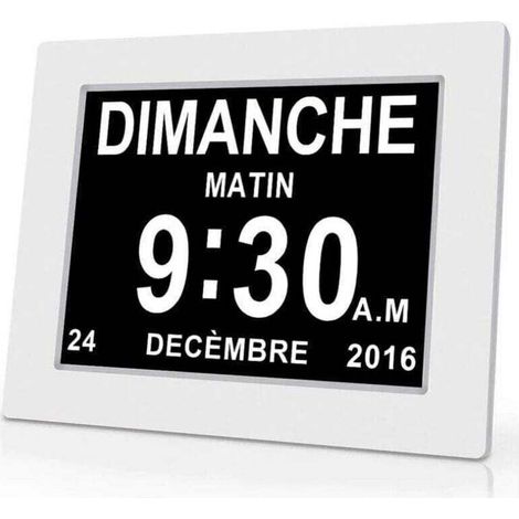 Enowelir Horloge Calendrier Numérique 7 Pouces avec Date et Heure pour Rappel de Médicaments Alzheimer (1/4)