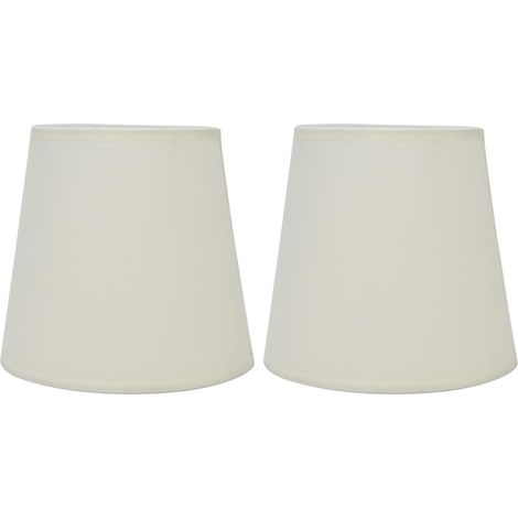 2 x Small Fabric Lampshades, 11.2 x 15.2 x 14 cm for Bedroom, Bedside Table, Chandelier, Wall Light (Beige) (1/5)
