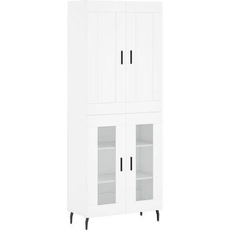 Buffet credenza cassettiera armadio mobile contenitore organizer cucina soggiorno salotto alto 69,5 x 34 x 180 cm legno ingegnerizzato bianco 020032522