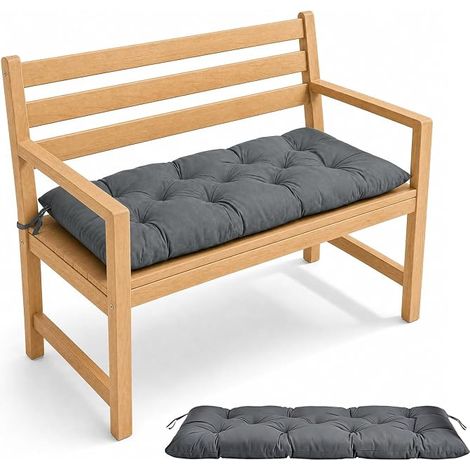 Garden Bench Cushion, Indoor/Outdoor Garden Chair Cushion, Garden Bench Seat Cover for Garden Swing Seat and Pallets (Dark Grey, 100cmx50cmx10cm) (1/5)