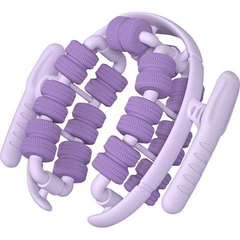 Massaggiatore manuale anticellulite, rullo per massaggio anticellulite a 360°, rulli per massaggio muscolare, rullo per gambe, per dimagrire, polpacci, cosce, viola
