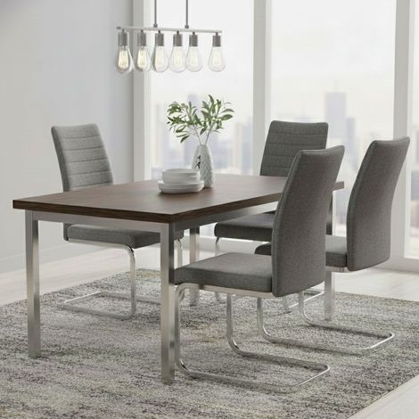 Stuhl-Set Quintano, 4 Stühle, Polster, Gestellstoff: Gewebe, Grau (1/5)