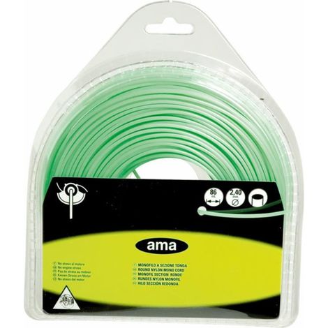 Fil de débroussailleuse - Fil nylon de coupe - Monofil section ronde ø 4mm x 30mètres "Evergreen"