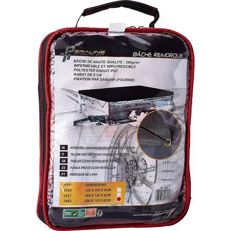 Bache De Remorque Plate Polyester/PVC, Noir, 200 x 120 x 8 cm (1/5)