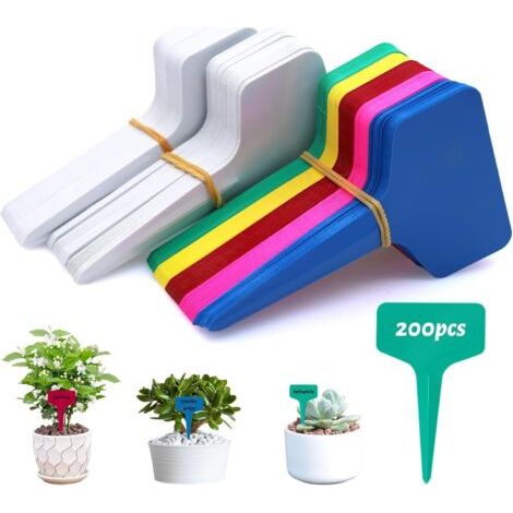 QORVA-200 étiquettes réutilisables en T pour plantes, 10 x 6 cm (1/5)