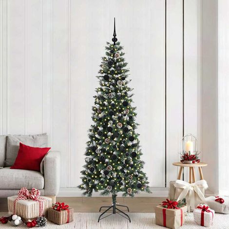 Künstlicher Weihnachtsbaum mit 300 LEDs mit Ständer Grün 210 cm