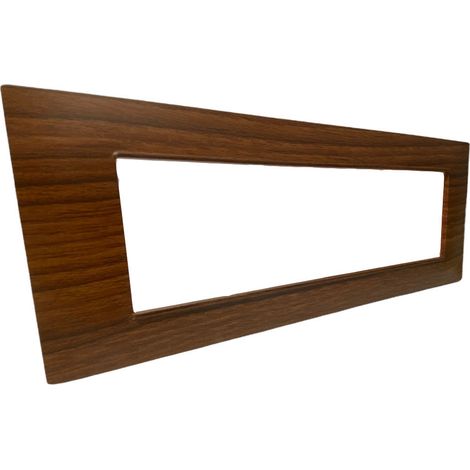 Placchetta per interruttore in metallo a 7 legno scuro cassetta 507 compatibile con vimar plana supporto cover (1/2)