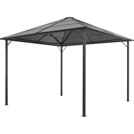 Gazebo en aluminium couleur charbon sans fumée de 3 x 3 mètres (1/5)