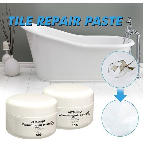 Reparaturset für Porzellanfliesen an Böden und Wänden, Cremepaste für Risse und Absplitterungen, Badewannen- und Duschrenovierungsset (1/5)