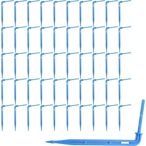50 goteros de riego, microaspersores para tubo de 4/7 mm, kit de riego para invernaderos y jardín (azul) (1/5)