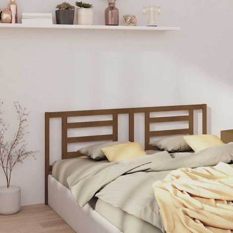 vidaXL Cabecero de cama madera maciza de pino marrón miel 186x4x100 cm (1/5)