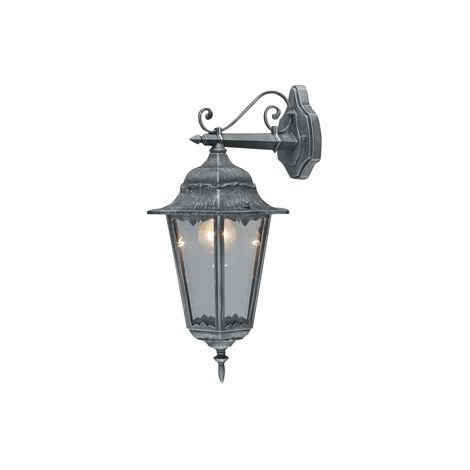 Lanterna Irlanda con braccio in alluminio verniciato grigio ghisa schermo protezione in vetro cm 43 h per lampade da 60 W da esterno