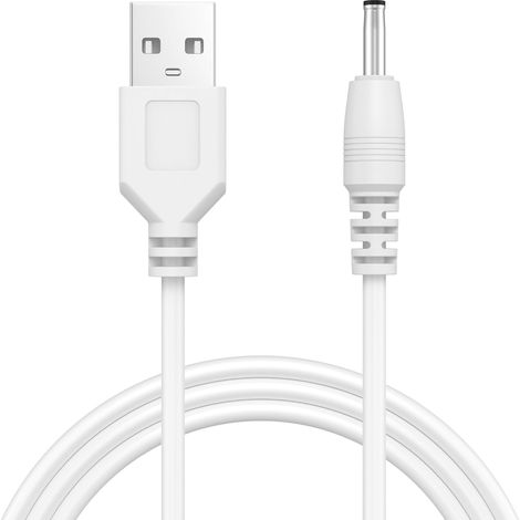 1m USB to DC 5V Power Cable with Angled Plug 3.5x1.35mm USB to DC 3.5mm Charging Cable for LED Lighting, Mini Speaker, Electric Toothbrush Charging Cable (White) (1/5)