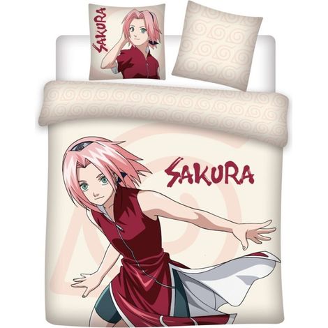 Parure de lit Sakura rose et beige - 240 cm x 220 cm