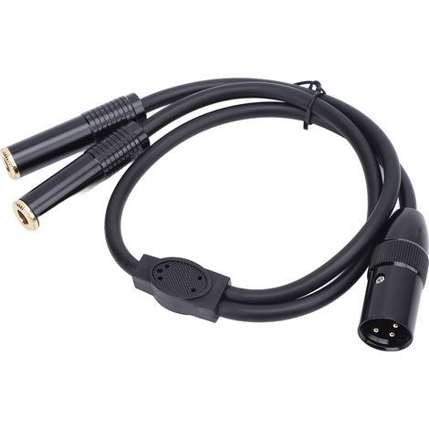Câble répartiteur en Y XLR mâle 3 broches vers double jack 6,35 mm femelle, câble convertisseur stéréo XLR mâle vers double jack 6,35 mm pour microphone, 0,5 mètre (1/5)