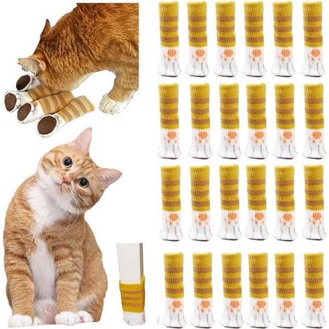 24 protectores para patas de sillas con forma de pata de gato,4 cm de alto,bonitos protectores para patas de sillas en suelos de madera (1/5)