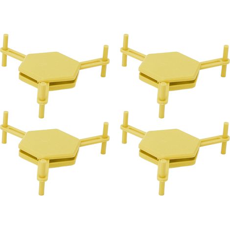 Set aus 4 gelben sechseckigen Becherhaltern, verstellbar und ausziehbar für Kaffeetassen, Gläser und Becher, zur Wandmontage und platzsparenden Aufbewahrung. (1/5)
