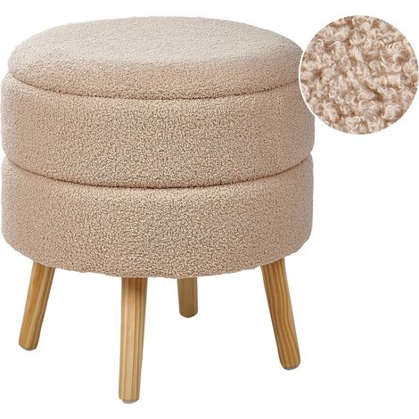 Storage Stool OKATON Boucle Beige (1/5)