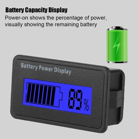 Indicateur de niveau de batterie universel 12-48V avec écran rétroéclairé bleu GY-6H (1/4)