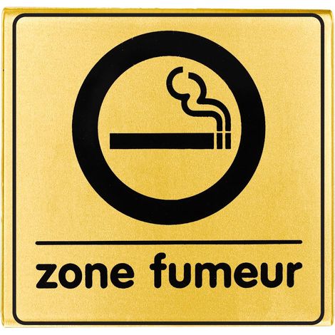 Plaque de porte Zone fumeur - Classique or 90x90mm - 4500300