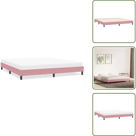 vidaXL Cadre de lit sans matelas rose 200x220 cm velours (1/5)